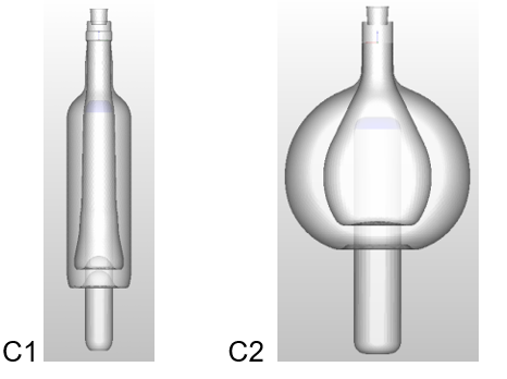 Round and non-round glass container model